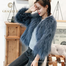Attractive ladies real raccoon fur coats